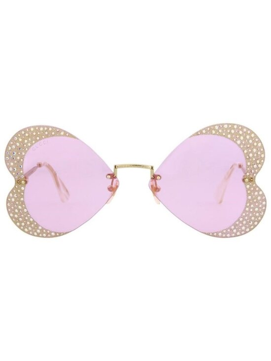 New Gucci Womens Cat Eye Gold Gold Pink Fashion Designer Sunglasses